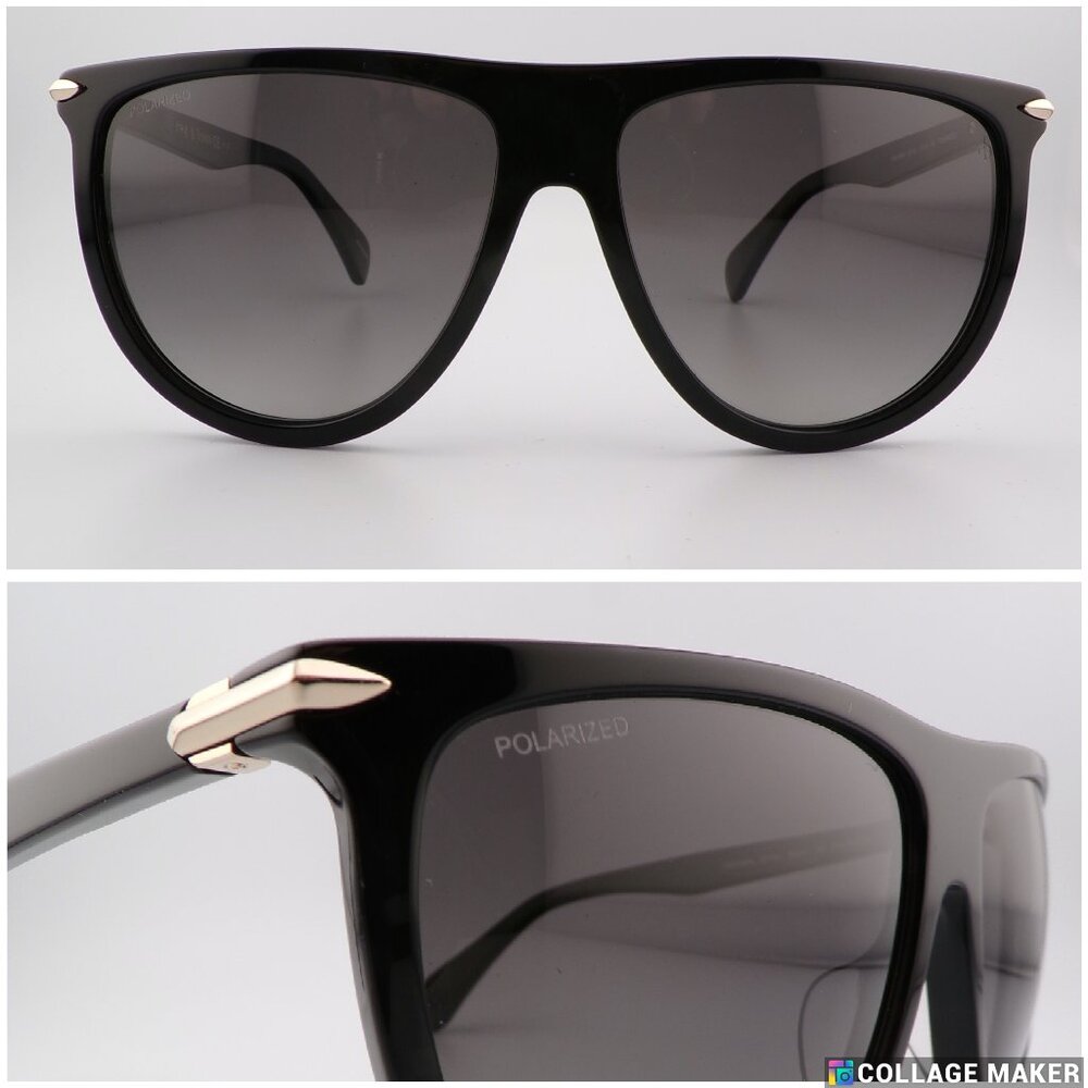 Rag & Bone Polarized Navigator Browline Shades, Round Metal Accent Retro 1056S